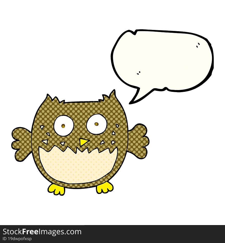 Comic Book Speech Bubble Cartoon Owl