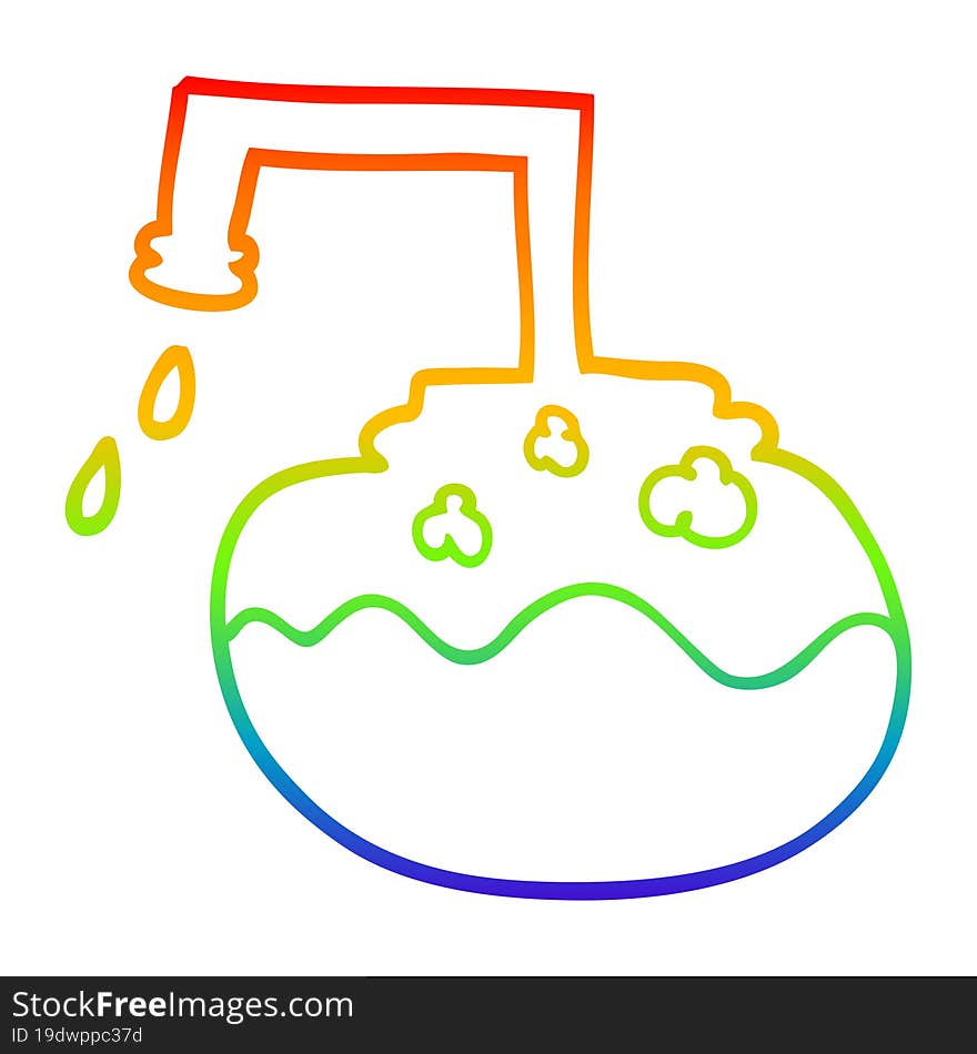 rainbow gradient line drawing cartoon science experiment