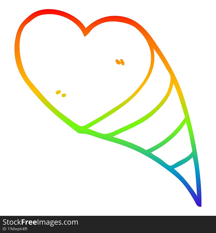 rainbow gradient line drawing cartoon love hearts