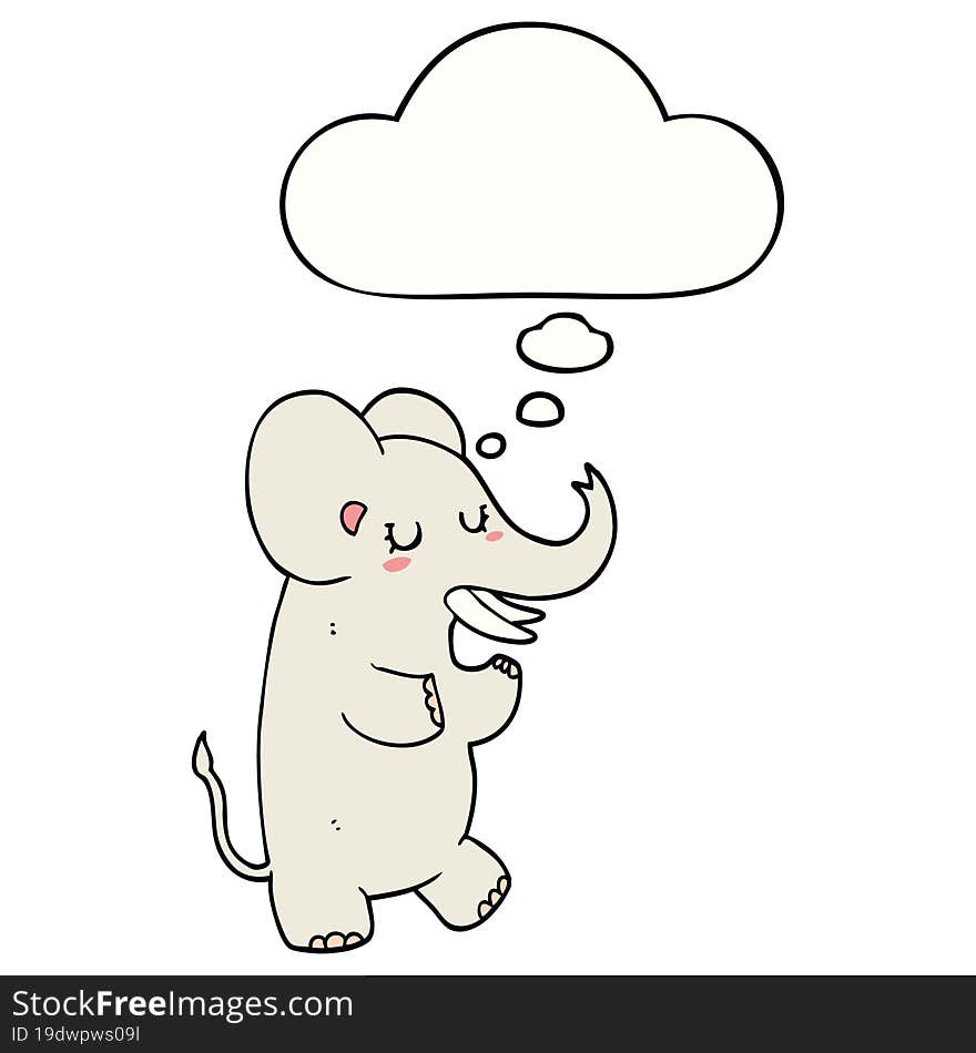 cartoon elephant and thought bubble