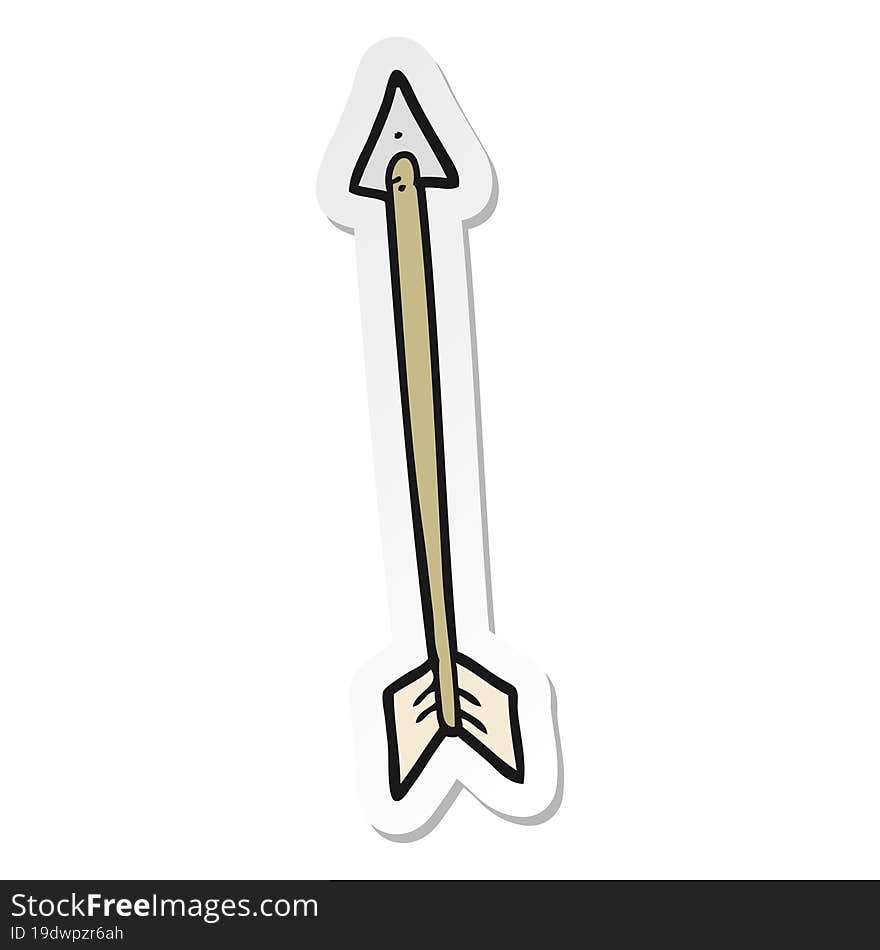 sticker of a cartoon arrow