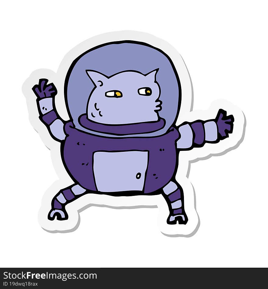 Sticker Of A Cartoon Alien