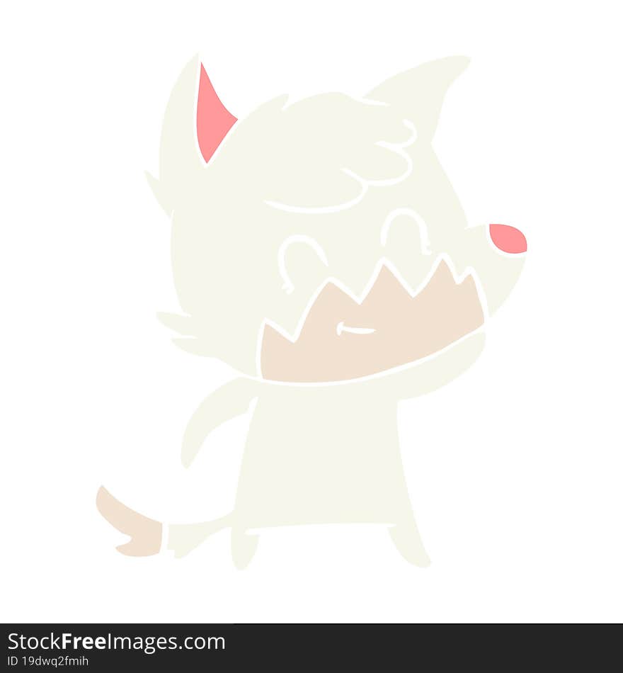 flat color style cartoon friendly fox