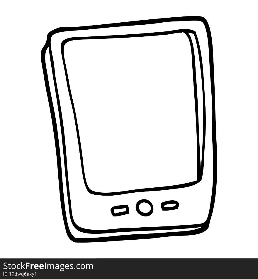 line drawing cartoon touch screen mobile