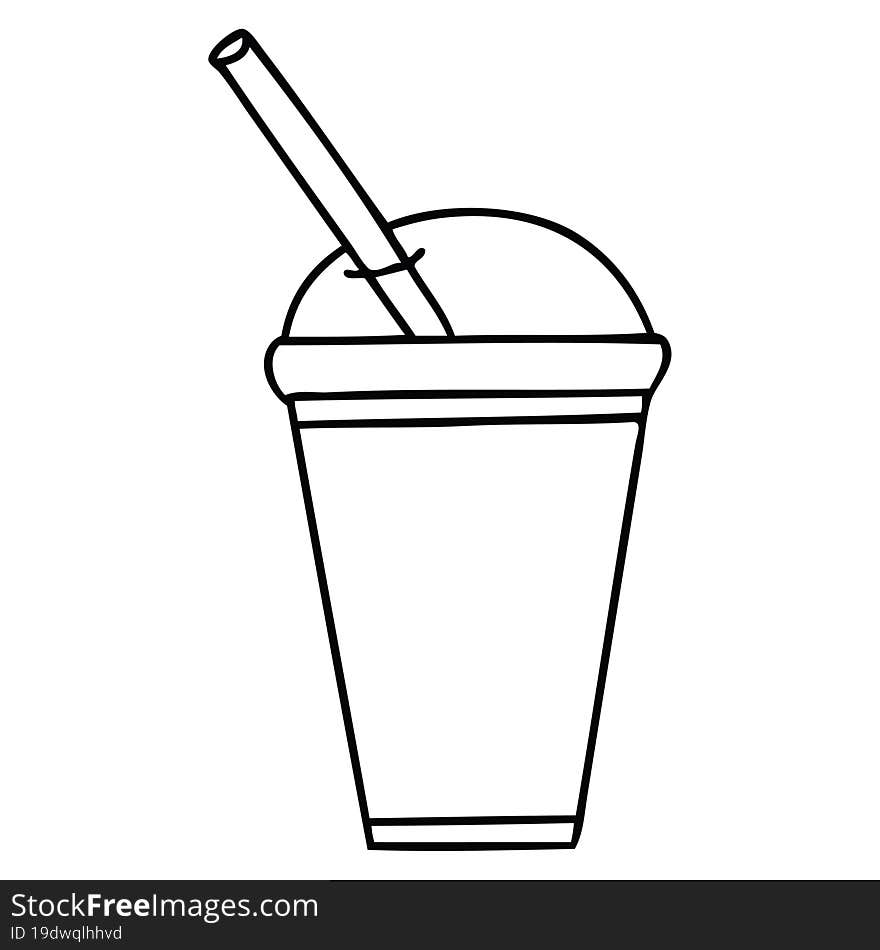 quirky line drawing cartoon soft drink