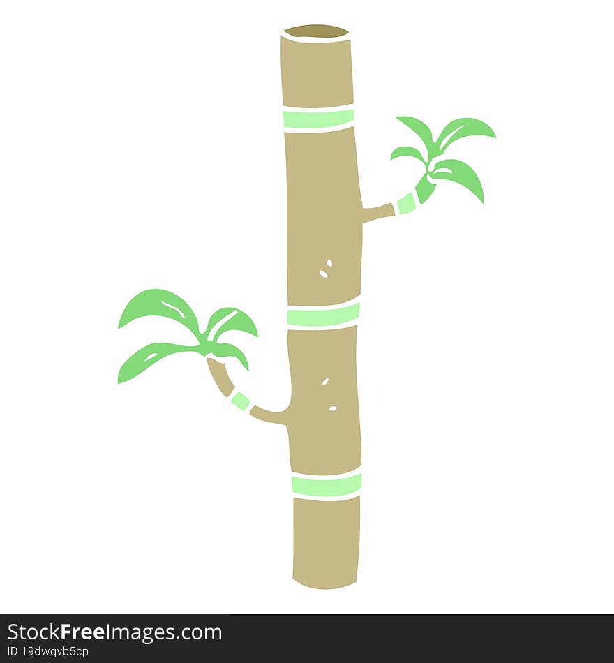 flat color illustration of a cartoon bamboo