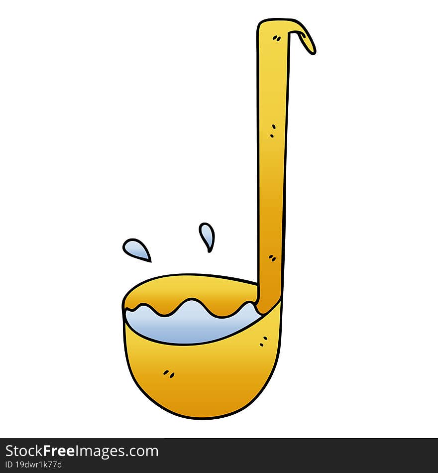 quirky gradient shaded cartoon ladle