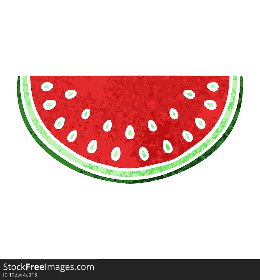 quirky retro illustration style cartoon watermelon