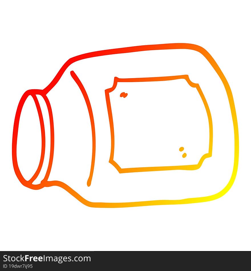 Warm Gradient Line Drawing Cartoon Glass Jar On Side