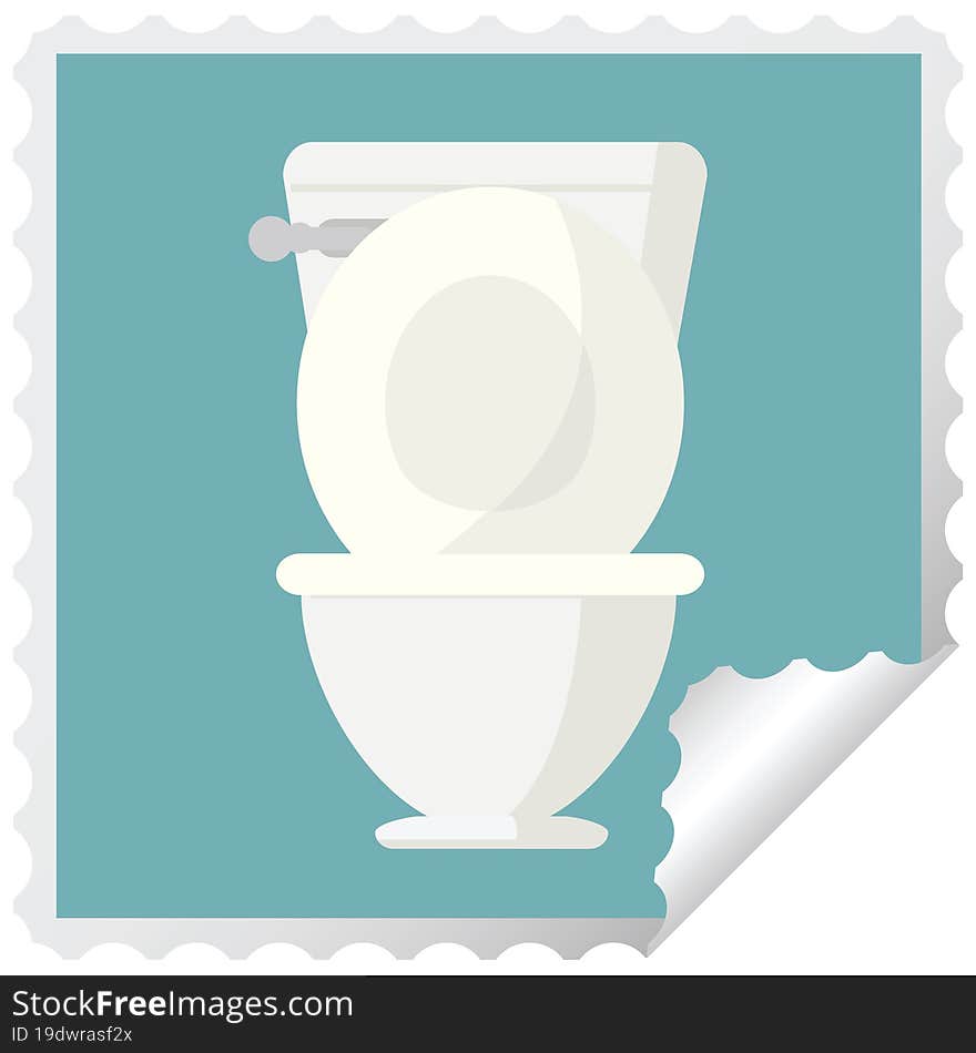 open toilet graphic vector illustration square sticker stamp