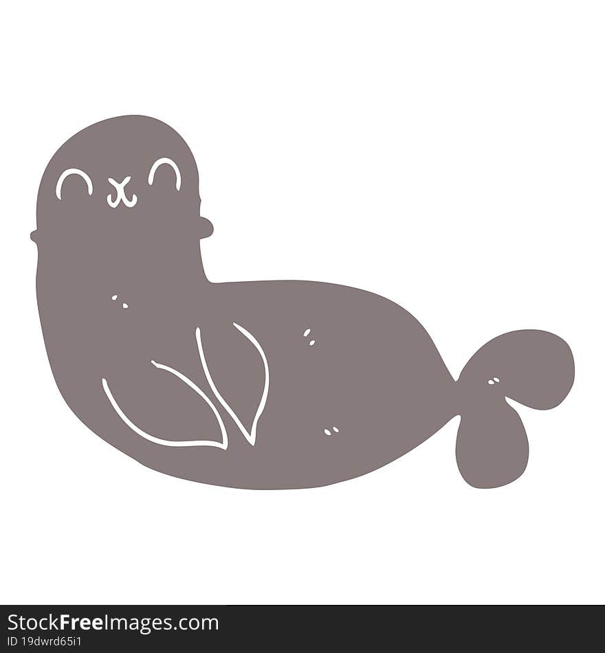 flat color style cartoon seal