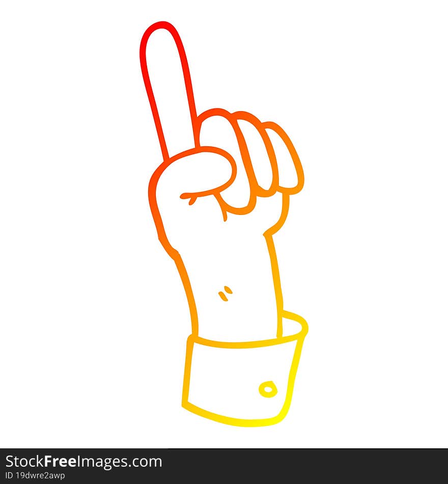 warm gradient line drawing carton of hand gesture