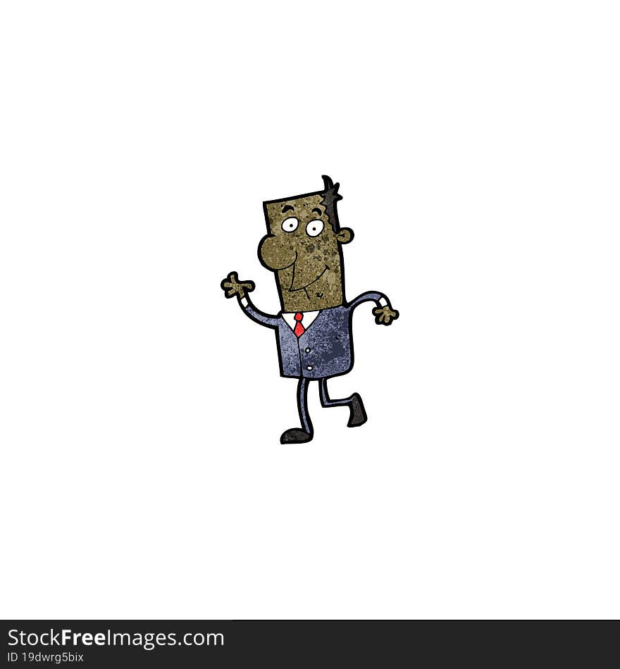 Cartoon Businessman Walking To Work