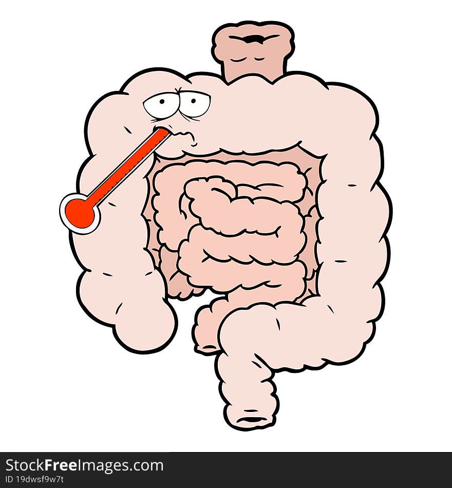 cartoon unhealthy intestines. cartoon unhealthy intestines