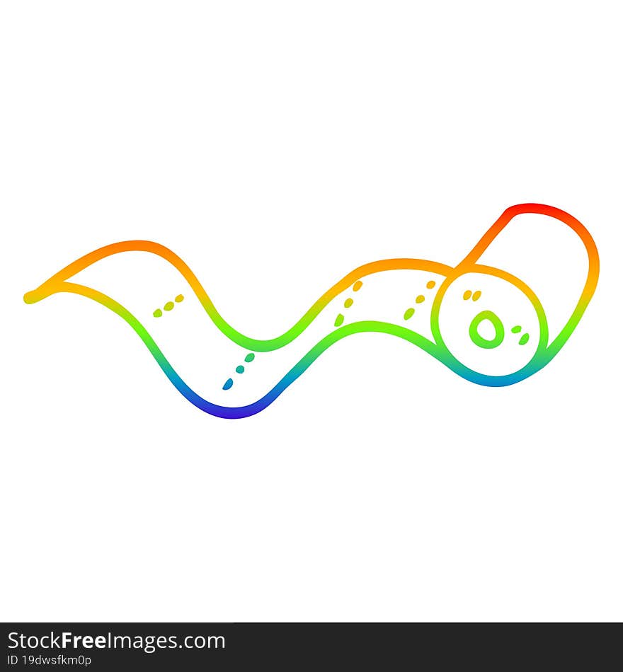 rainbow gradient line drawing cartoon toilet roll