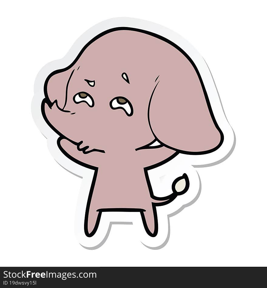 sticker of a cartoon elephant remembering