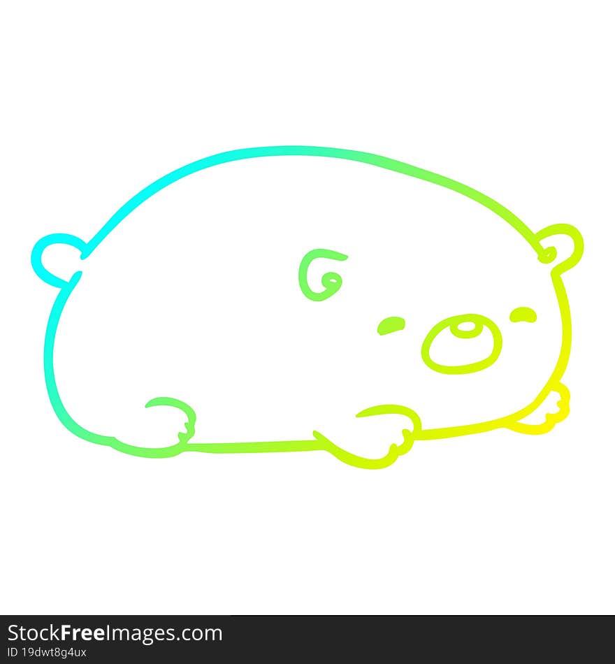 cold gradient line drawing cute polar bear