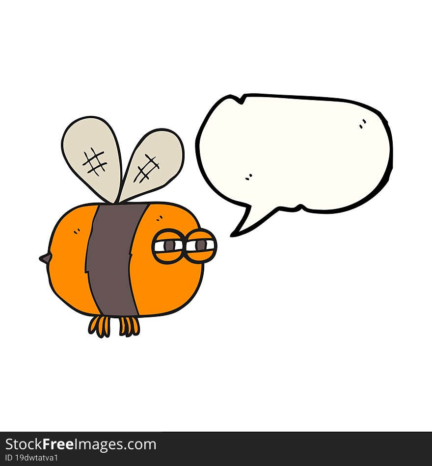 Speech Bubble Cartoon Angry Bee