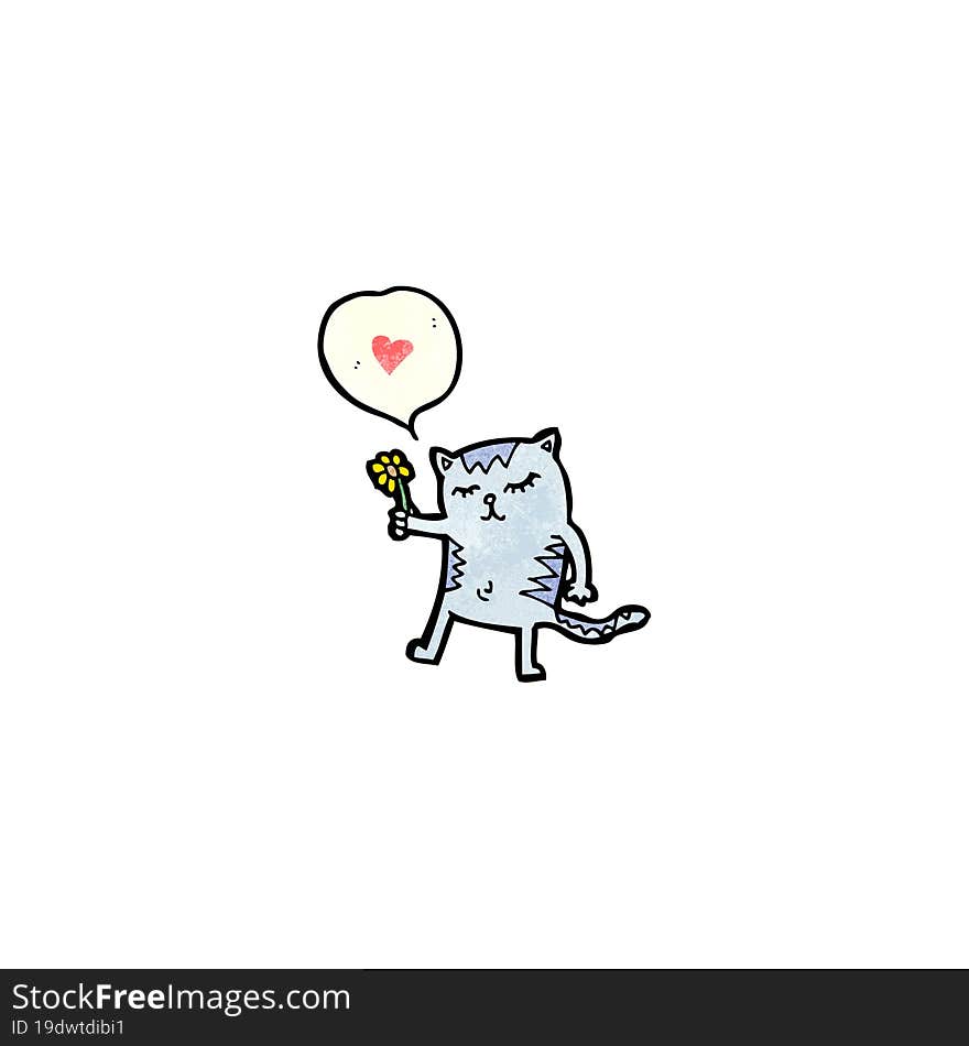 cute cartoon cat with speech bubble