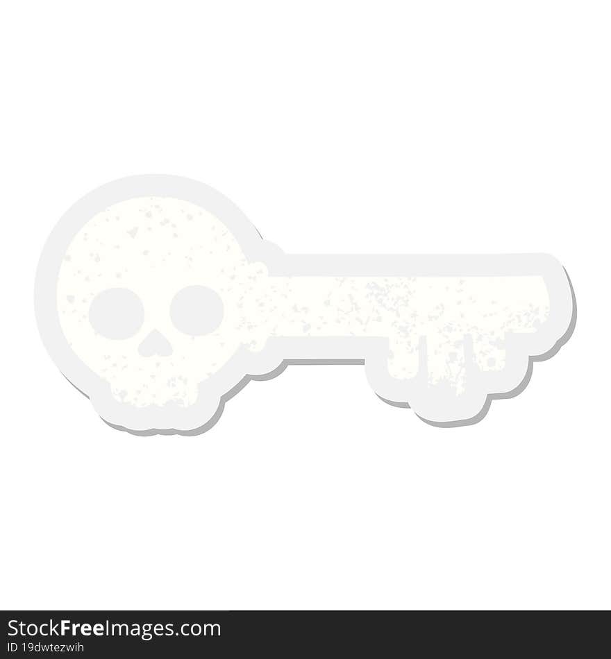 spooky skeleton key grunge sticker