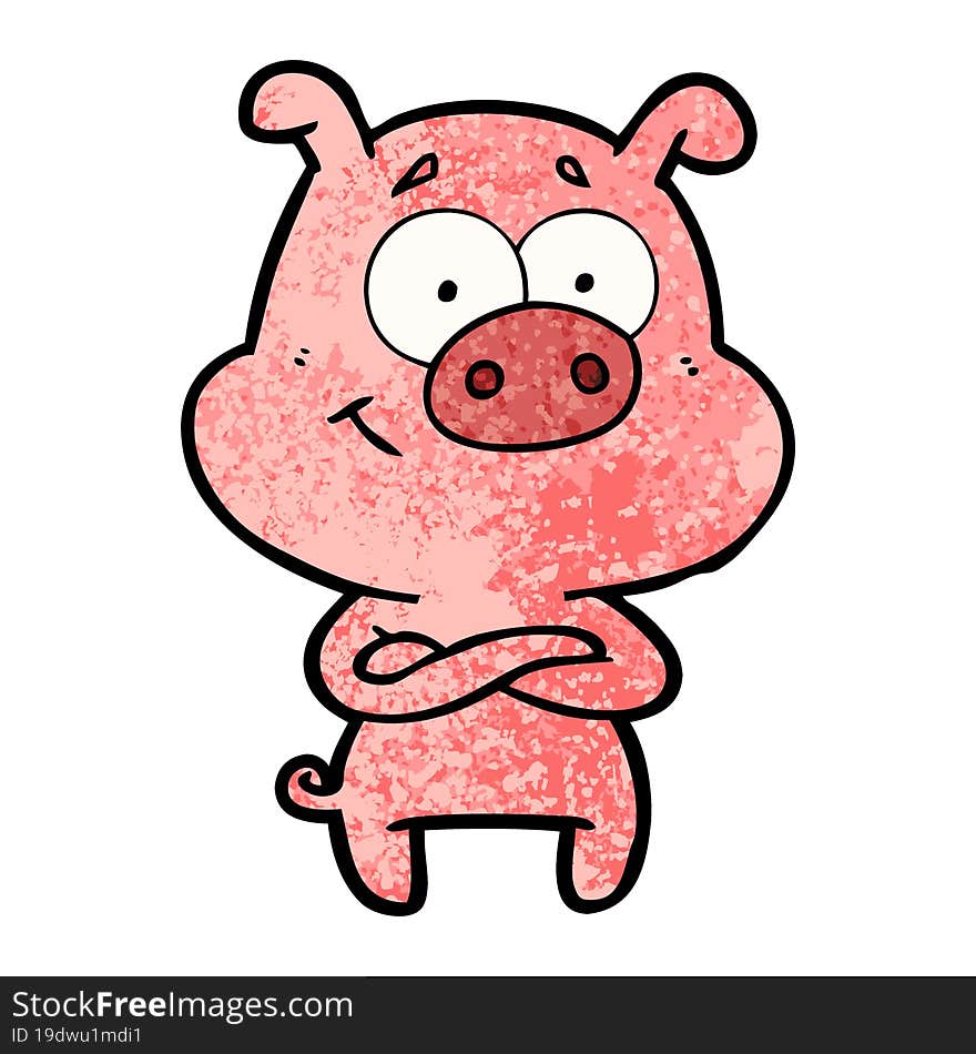 happy cartoon pig. happy cartoon pig