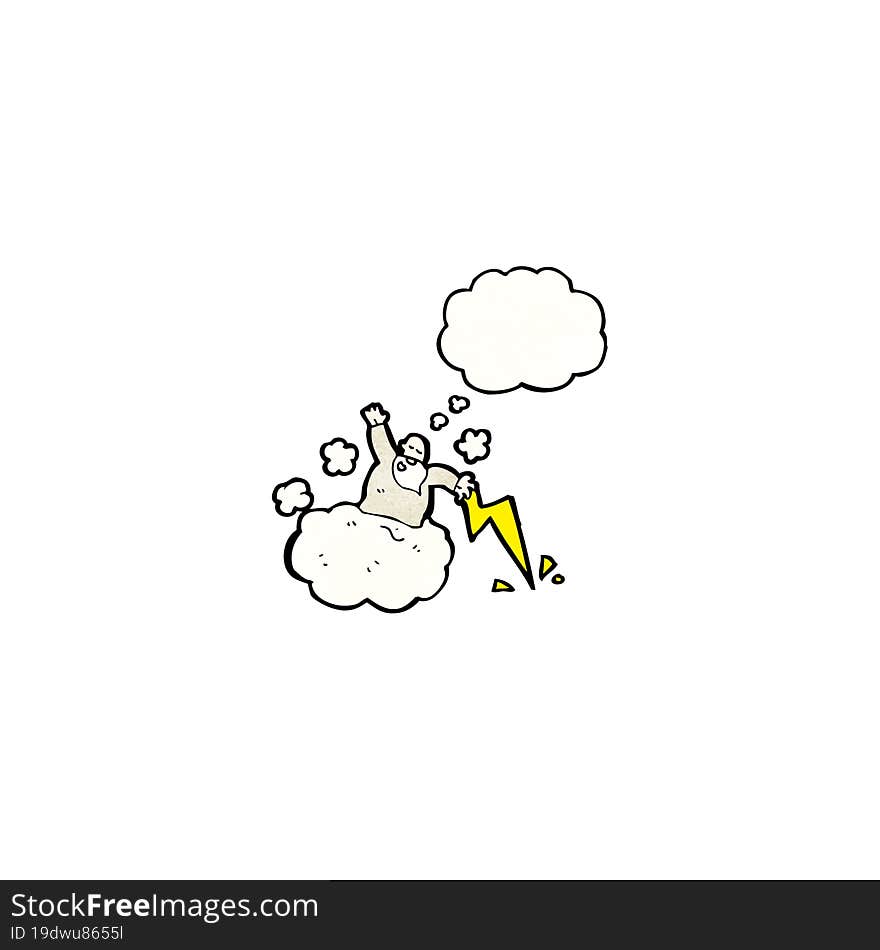 cartoon god on cloud