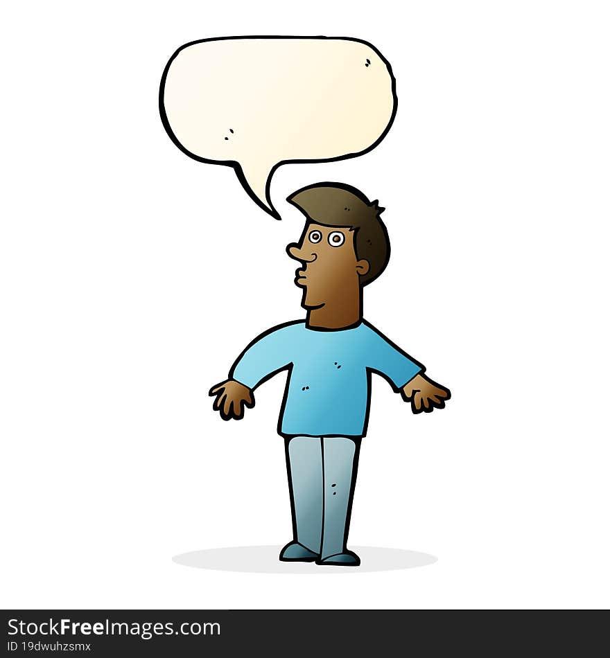 cartoon surprised man with speech bubble