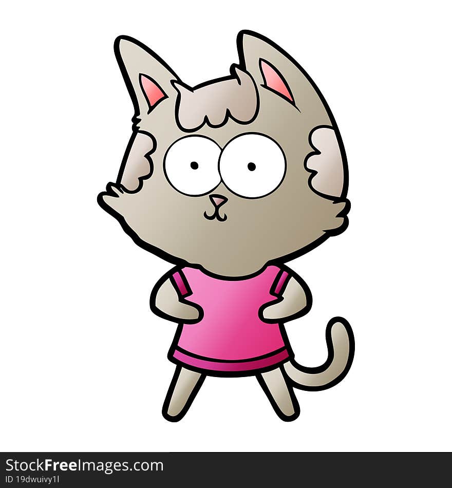 happy cartoon cat. happy cartoon cat