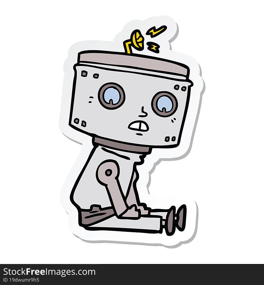 sticker of a cartoon robot