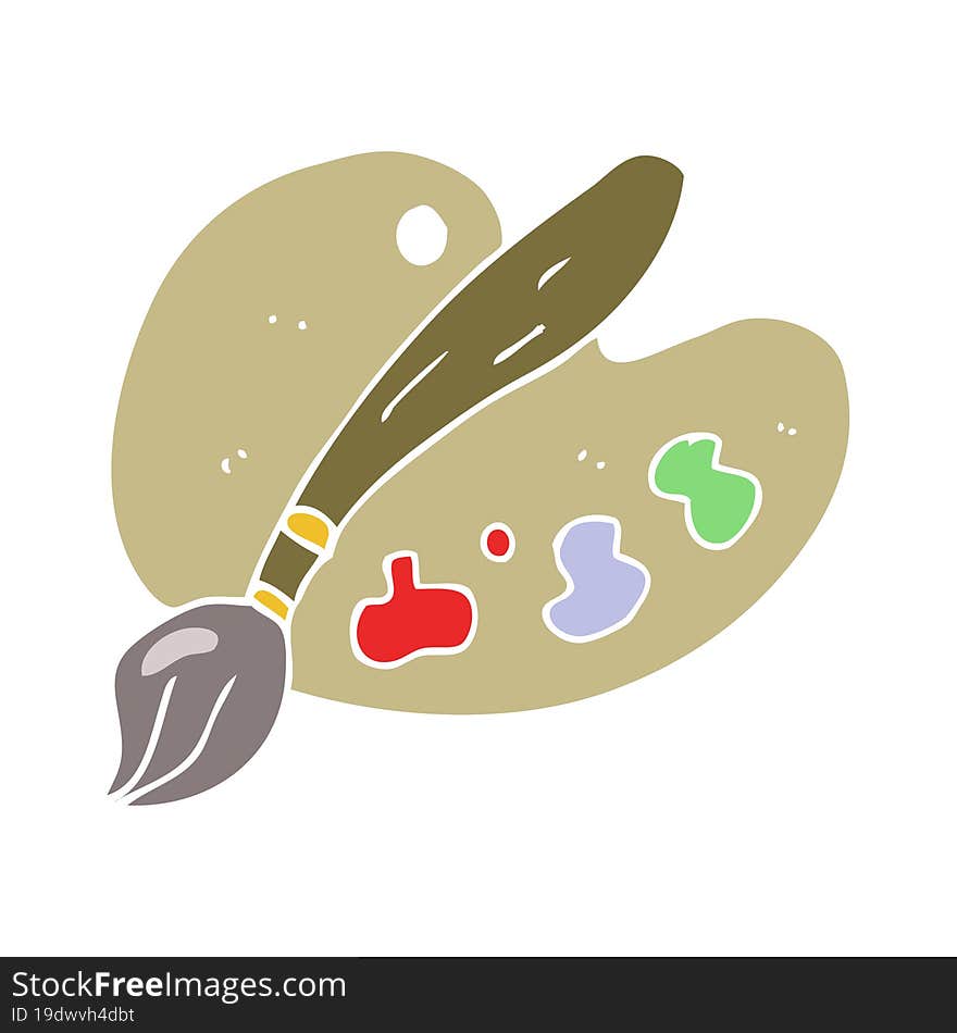 flat color illustration of artist palette. flat color illustration of artist palette