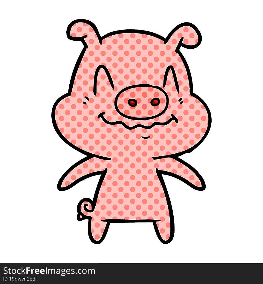 nervous cartoon pig. nervous cartoon pig