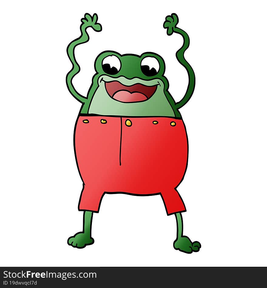 cartoon doodle frog