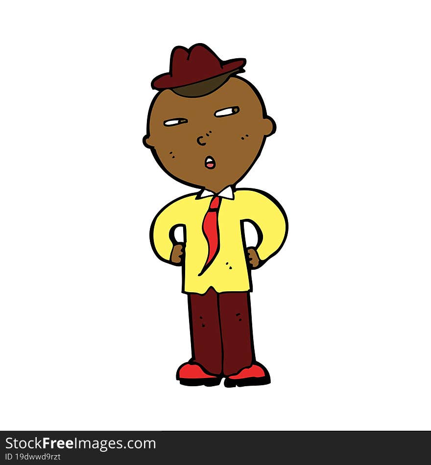 cartoon man wearing hat