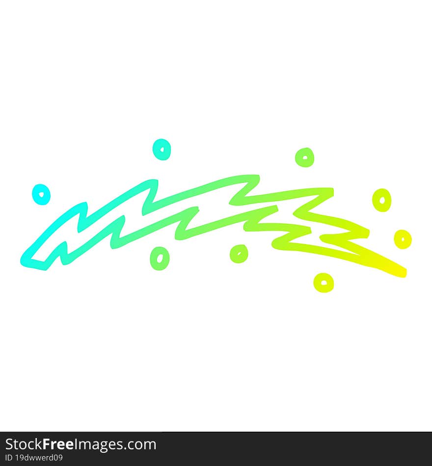 cold gradient line drawing cartoon lightning bolt