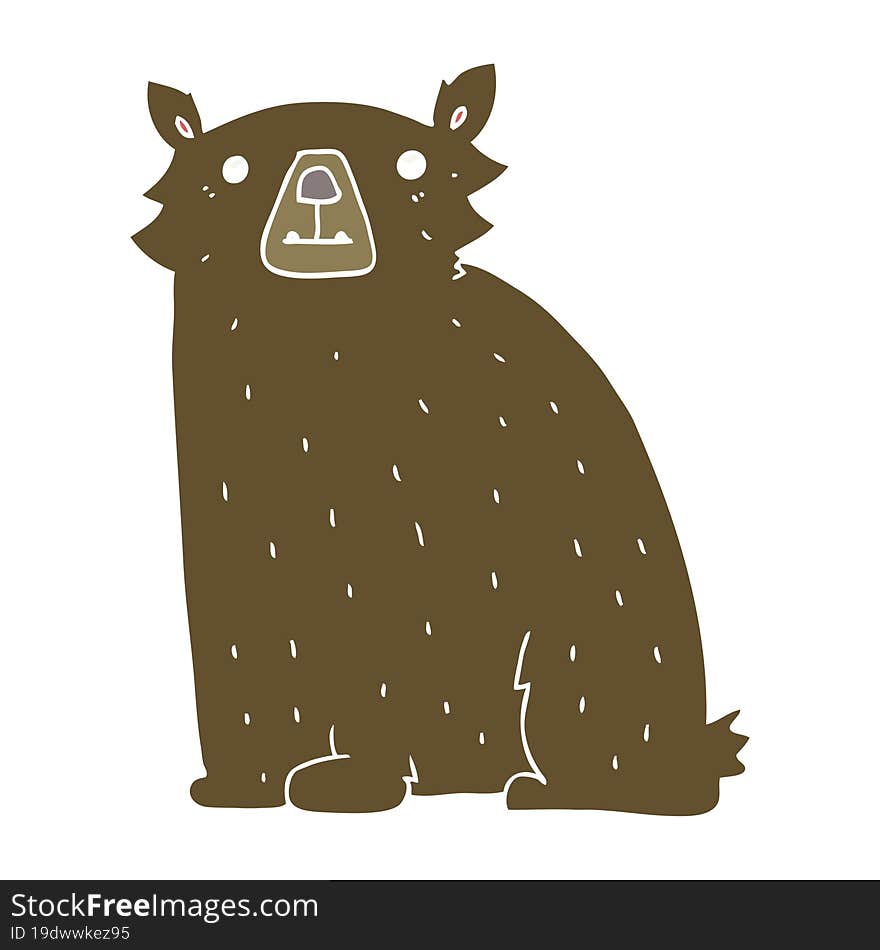 Flat Color Style Cartoon Bear