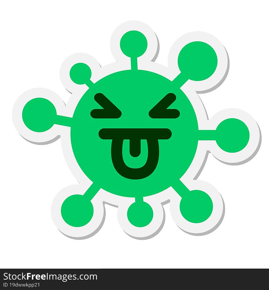 simple disgusted virus sticker