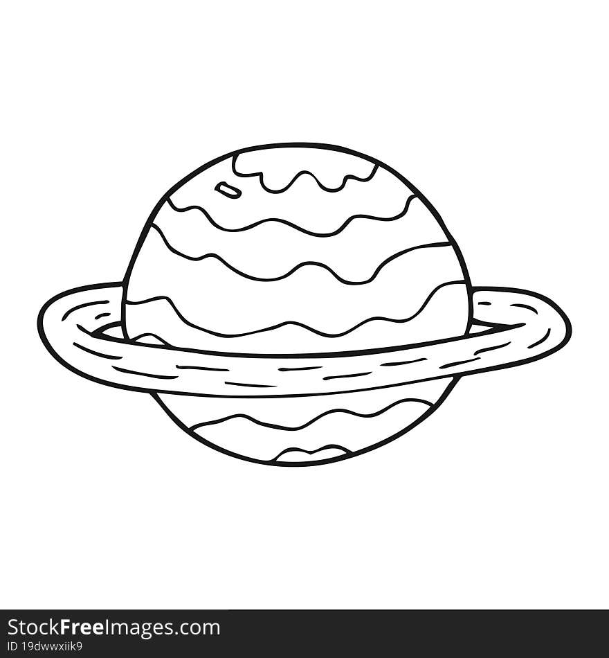 black and white cartoon alien planet