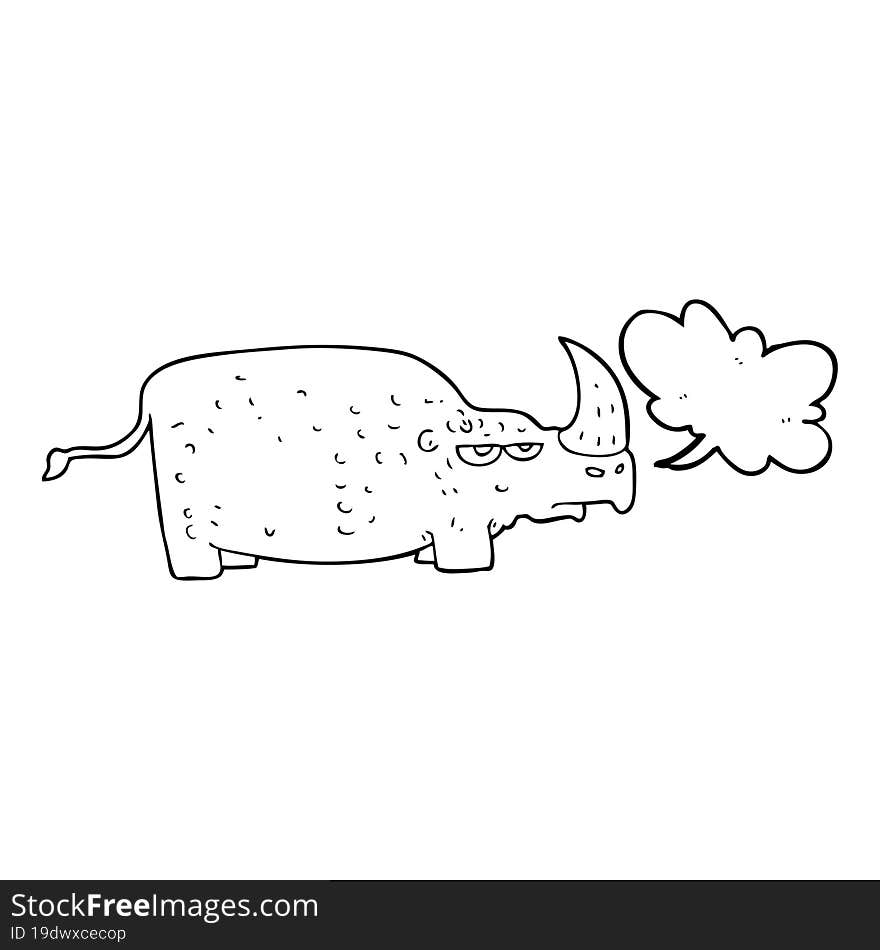 speech bubble cartoon rhino