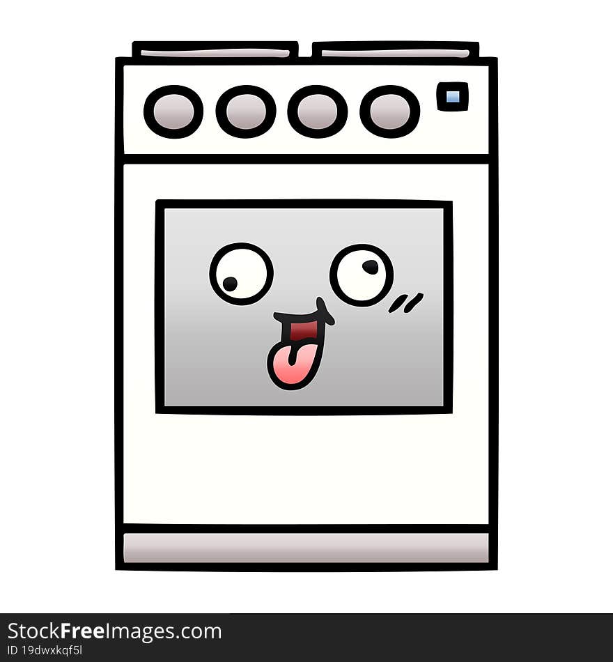 Gradient Shaded Cartoon Kitchen Oven