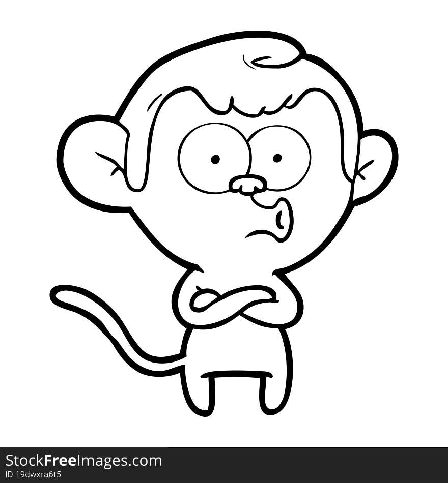 cartoon surprised monkey. cartoon surprised monkey