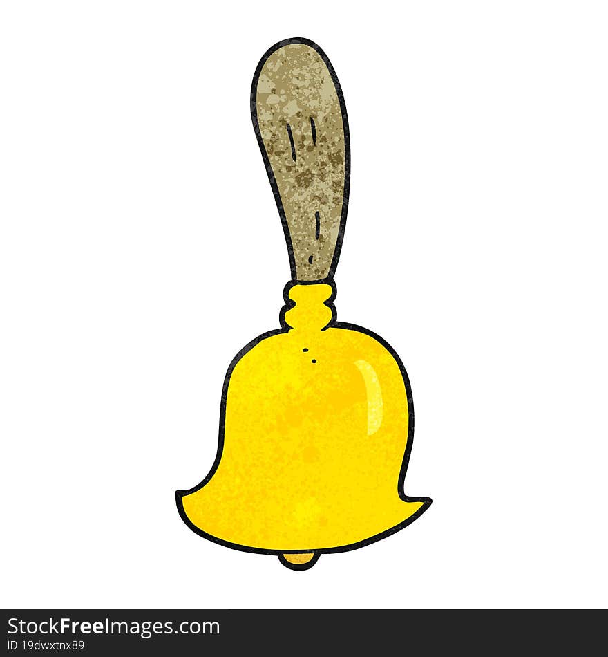 freehand textured cartoon hand bell