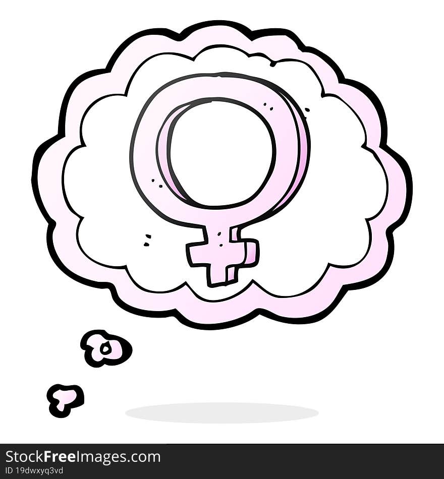 Thought Bubble Cartoon Female Symbol