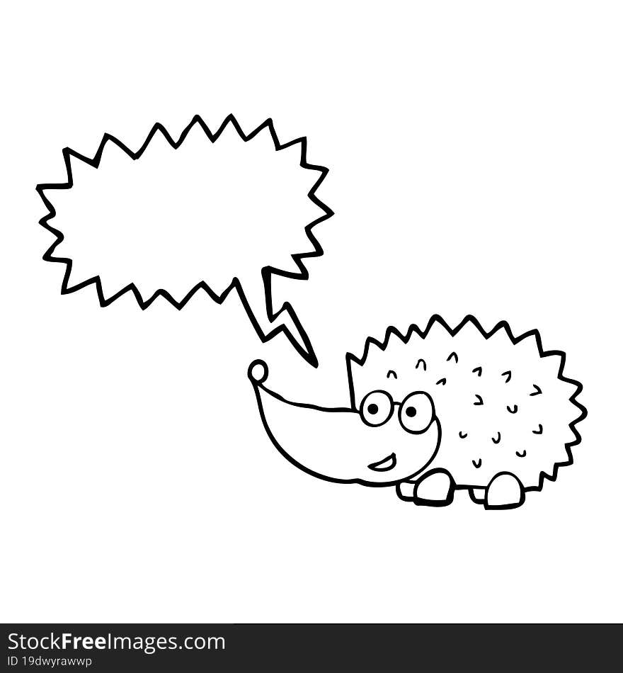 speech bubble cartoon hedgehog