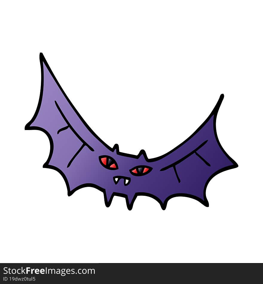 cartoon doodle bat