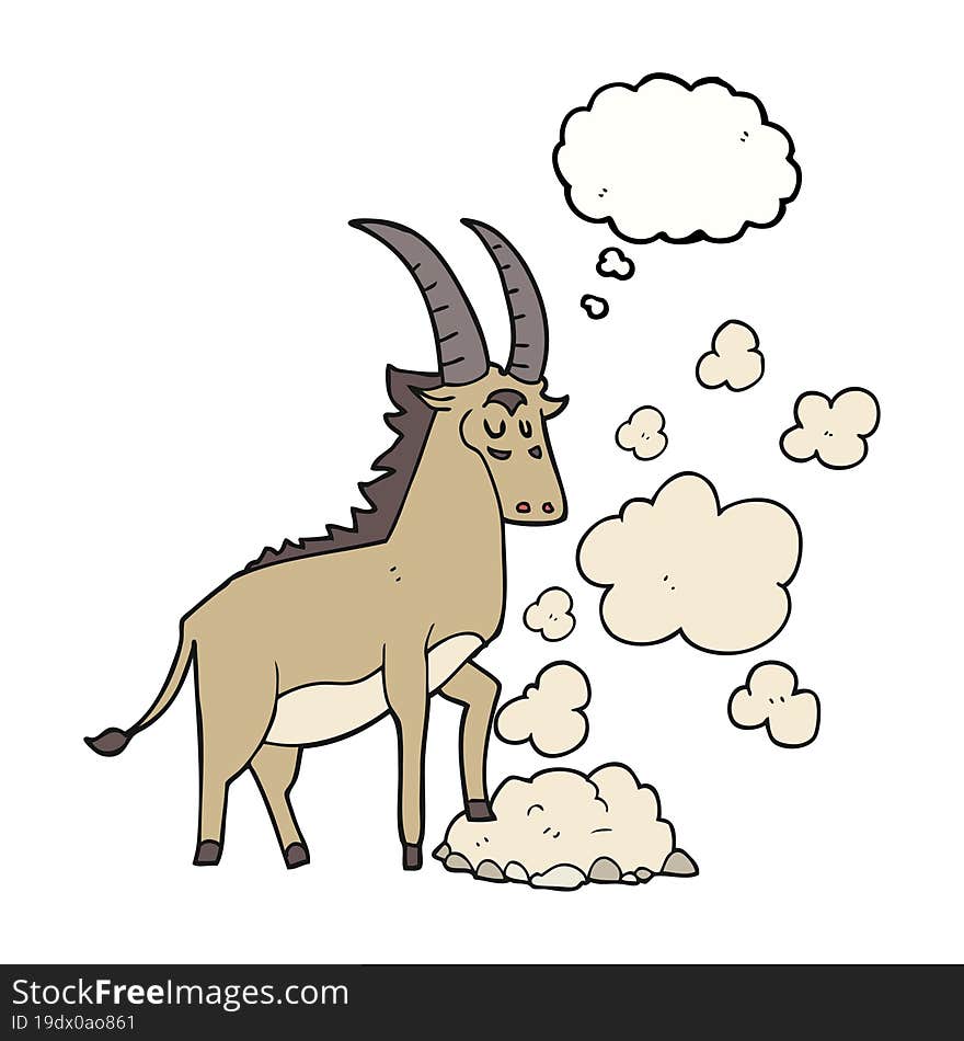 thought bubble cartoon antelope