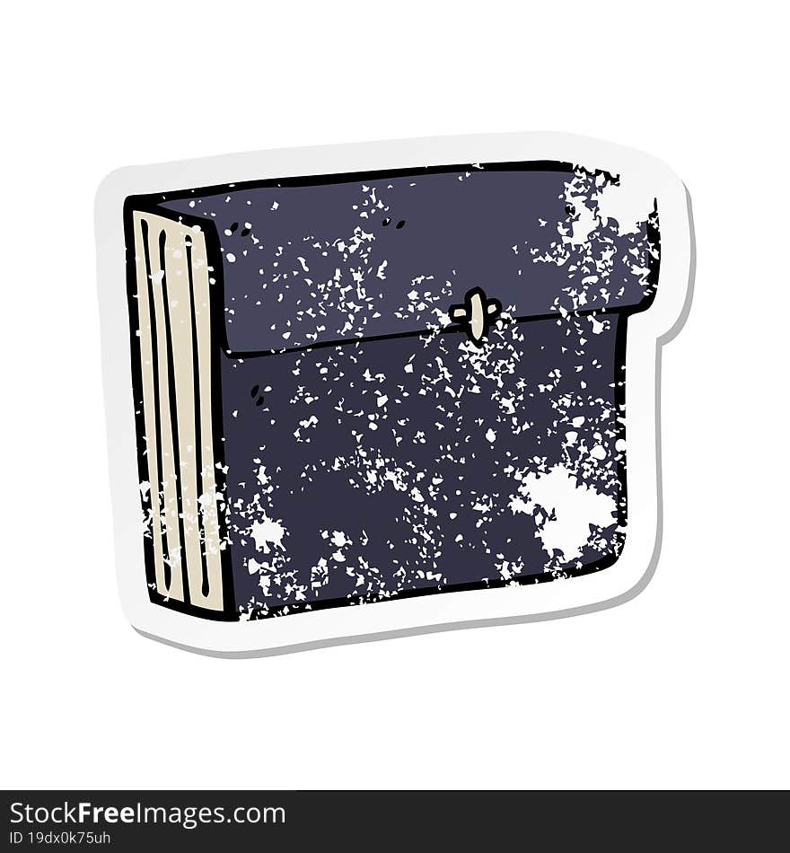 retro distressed sticker of a cartoon business files