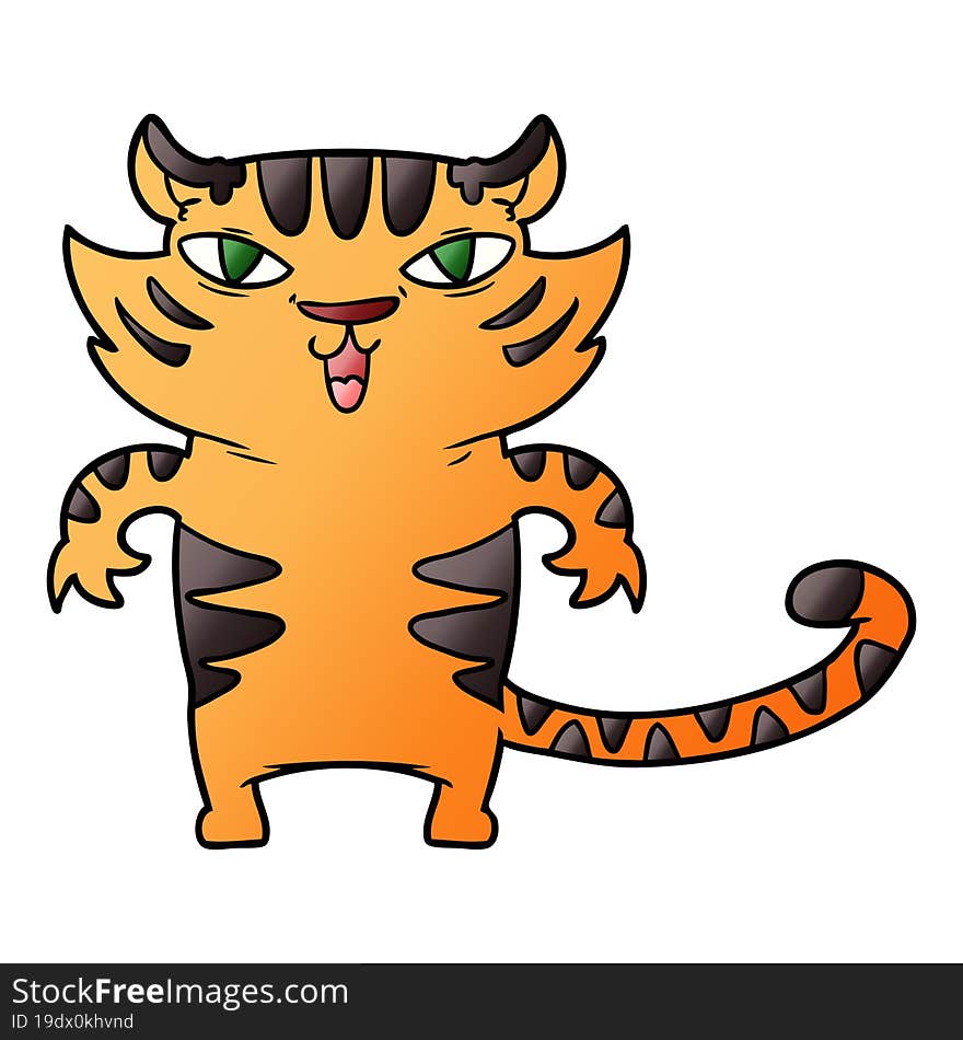 happy cartoon tiger. happy cartoon tiger