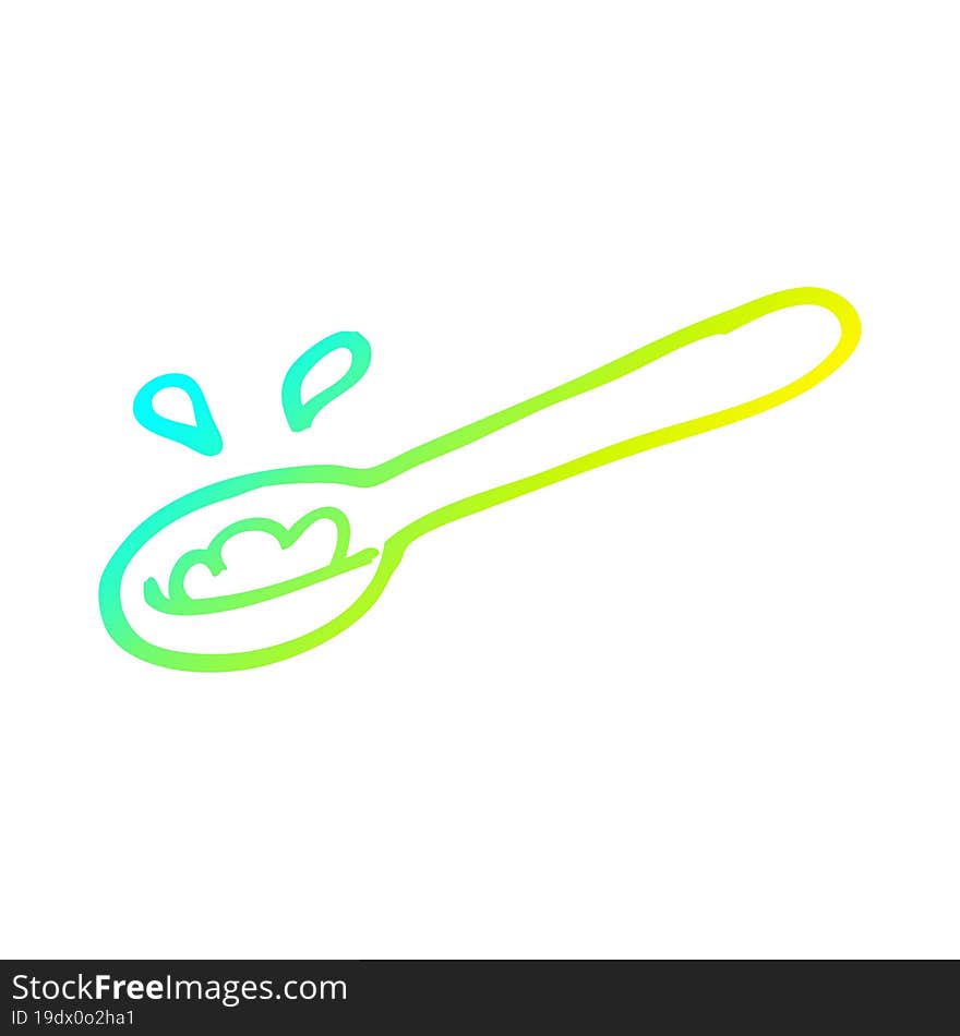 cold gradient line drawing cartoon ladle of food