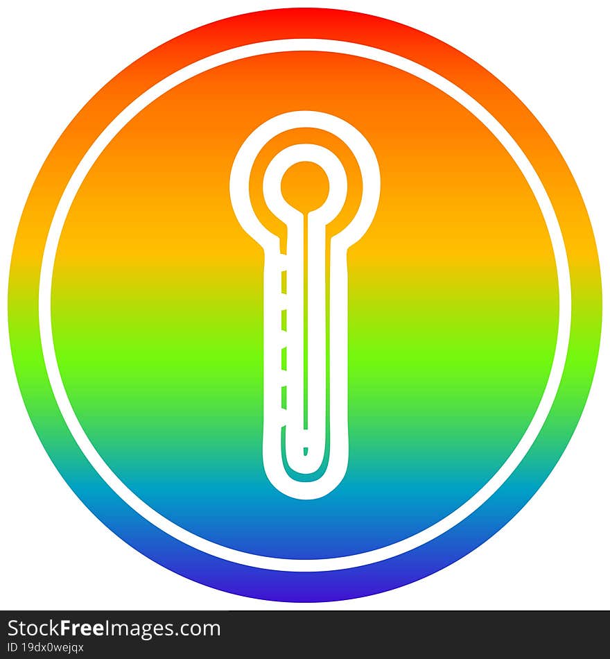 glass thermometer circular in rainbow spectrum