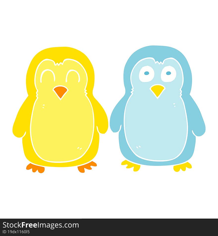 flat color illustration of birds holding hands. flat color illustration of birds holding hands